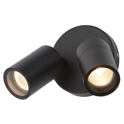 Generic Zinc Leto Twin Gu10 Wall Light Blk Wall Light Black Zn-34018-Sblk