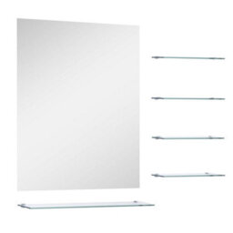 Berkfield Wall Mirror With 5 Shelves Silver 50X60 Cm - thumbnail 2