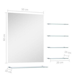 Berkfield Wall Mirror With 5 Shelves Silver 50X60 Cm - thumbnail 6