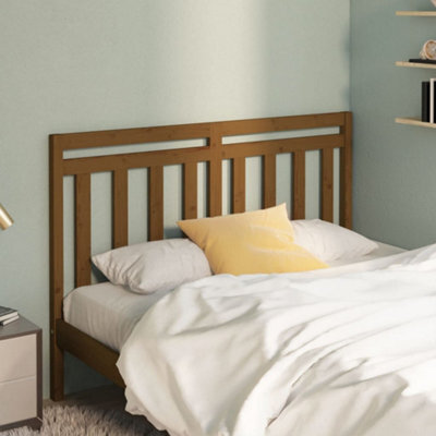 Berkfield Bed Headboard Honey Brown 126X4X100 Cm Solid Wood Pine - image 1