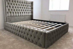 Stratus Interiors Kensington Wing Back Studded Bed Frame. - Add Professional Assembly & Delivery- Double - Gas Lift Ottoman Storage Type - thumbnail 8