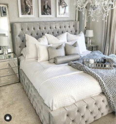 Stratus Interiors Kensington Wing Back Studded Bed Frame. - Add Professional Assembly & Delivery- Double - Gas Lift Ottoman Storage Type - thumbnail 4
