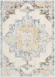 Livabliss Ankara-Vintage Blue Beige Traditional Boho Living Dining Bedroom Rug 160 X 213 Cm Easy Care, Non Shedding - thumbnail 1