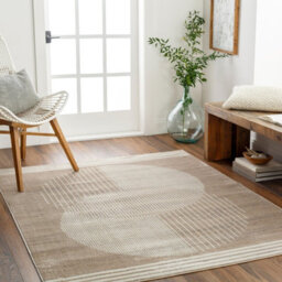 Livabliss Floransa-Geometric Brown Grey Blue Modern Living Dining Bedroom Rug 120 X 170 Cm Easy Care, Non Shedding - thumbnail 2