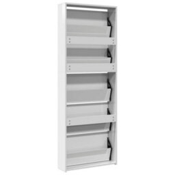 Vidaxl Shoe Cabinet With Mirror 5-Layer High Gloss White 63X17X169.5 Cm - thumbnail 9