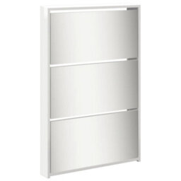 Vidaxl Shoe Cabinet With Mirror 5-Layer High Gloss White 63X17X169.5 Cm - thumbnail 6