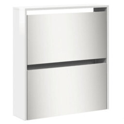 Vidaxl Shoe Cabinet With Mirror 5-Layer High Gloss White 63X17X169.5 Cm - thumbnail 7