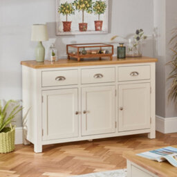 The Furniture Market Cotswold Cream Painted 3 Door Large Sideboard