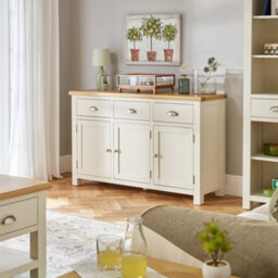 The Furniture Market Cotswold Cream Painted 3 Door Large Sideboard - thumbnail 3