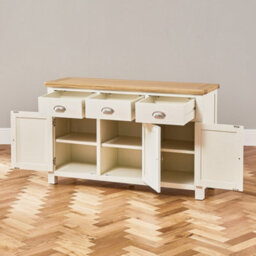 The Furniture Market Cotswold Cream Painted 3 Door Large Sideboard - thumbnail 6