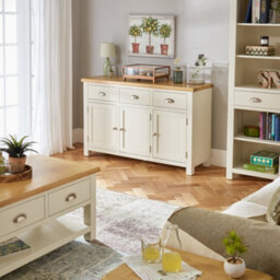 The Furniture Market Cotswold Cream Painted 3 Door Large Sideboard - thumbnail 5