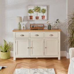 The Furniture Market Cotswold Cream Painted 3 Door Large Sideboard - thumbnail 4