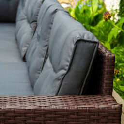 MonsterShop Jardi Rattan Corner Set 9 Seater Brown - thumbnail 3