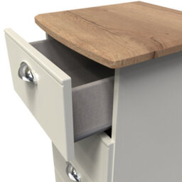 Albert 5 Drawer Tallboy In Cream Ash & Oak (Ready Assembled) - thumbnail 5