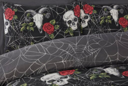 Skulls And Roses Multi Halloween Reversible Duvet Cover Set - thumbnail 2
