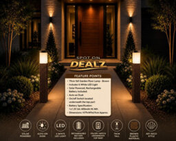 Spot On Dealz Solar Powered Rattan 79Cm Tall Garden Floor Lamp 6 Micro Led Lights Outdoor/patio/pathway/walkway Decoration - thumbnail 6