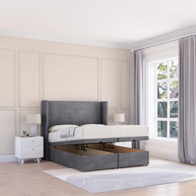 "Sloomy Devonshire Armour Conistan 3Ft Ottoman Bed End Opening With Sprung Memory Mattress & 54"" Headboard-Single" - image 1