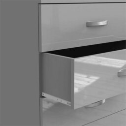 High Gloss Chest Of Drawers Tall Wide 4 Drawer Bedroom Furniture Cabinet Grey - thumbnail 7