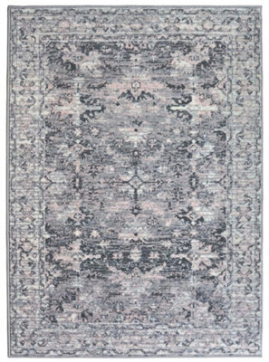 The Rugs Maestro Collection Vintage Design Rug In Grey & Pink  3118 Gb22 - image 1