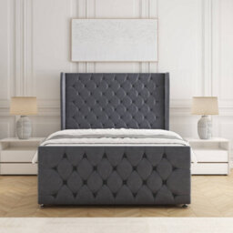 Bsspoke Anna Divan Bed Set Steel Plush Velvet With 54Inch Headboard & Footboard No Mattress No Drawers In 3Ft 4Ft 4Ft6 5Ft 6Ft - thumbnail 3