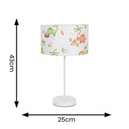 Valuelights Charles White Table Lamp With Dino Print Shade And Bulb - thumbnail 6