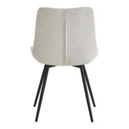 Nordlys Set Of 2 Metal And Beige Fabric Dining Chairs Modern Design Style Dining Room - thumbnail 7
