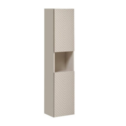 Heze Furniture Viva Chevron Patterned Tall Bathroom Cabinet - Cashmere - thumbnail 2
