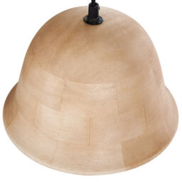 Wyld And Coco Mango Wood Bell Pendant Lamp, Brown, W25 X D25 X H129Cm - Ceiling Light For Dining And Living Rooms - thumbnail 6