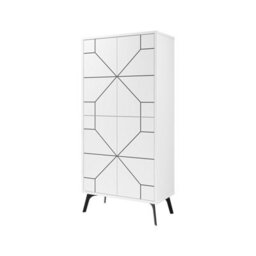 Decortie Dune Multipurpose Storage Cabinet Space-Saving Storage Solution White 136Cm - thumbnail 2