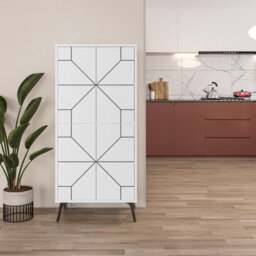Decortie Dune Multipurpose Storage Cabinet Space-Saving Storage Solution White 136Cm - thumbnail 5