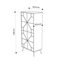 Decortie Dune Multipurpose Storage Cabinet Space-Saving Storage Solution White 136Cm - thumbnail 3