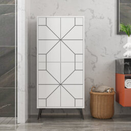 Decortie Dune Multipurpose Storage Cabinet Space-Saving Storage Solution White 136Cm - thumbnail 7