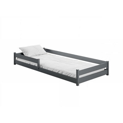 Arte Graphite Montessori-Ready Alis Single Bed With Bonnell Mattress W198Cm X H29Cm X D97Cm - Bold Contrast With Natural Warmth - image 1