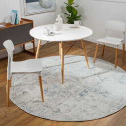 Livabliss Round Ankara-Vintage Grey Blue Traditional Boho Living Dining Bedroom Rug 160 X 160 Cm Easy Care, Non Shedding - thumbnail 2