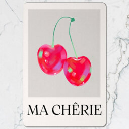 Benjamin Tate Design Ma Chérie Placemat And Coaster Set In Designer Cherry Artwork With Wood Base Limited Edition - thumbnail 2