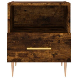 Berkfield Bedside Cabinet Smoked Oak 40X35X47.5 Cm Engineered Wood - thumbnail 4