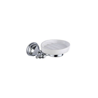 Bubly Bathrooms Chrome Astely Soap Dish - Wall Mounted Mild Steel Gloss Finish Modern Design - image 1