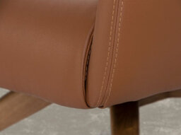 Angel Cerda Elegant Brown Leatherette Swivel Armchair For Modern Living Spaces - thumbnail 4