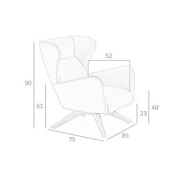 Angel Cerda Elegant Brown Leatherette Swivel Armchair For Modern Living Spaces - thumbnail 7