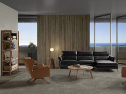 Angel Cerda Elegant Brown Leatherette Swivel Armchair For Modern Living Spaces - thumbnail 3