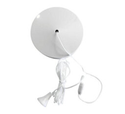 Taps2Traps Matt White Bathroom Ceiling Light Pull Cord Switch 2 Way 6A White Cord & Toggle - thumbnail 2
