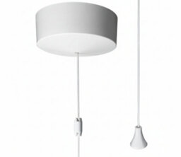 Taps2Traps Matt White Bathroom Ceiling Light Pull Cord Switch 2 Way 6A White Cord & Toggle