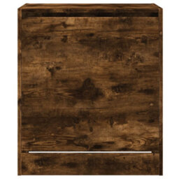 Berkfield Shoe Cabinet Smoked Oak 60X42X69 Cm Engineered Wood - thumbnail 5