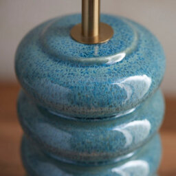 Loops Elegant 2 Pack Ceramic Table Lamp Bases With Ocean Spray Glaze And Brass Finish - thumbnail 4