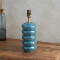 Loops Elegant 2 Pack Ceramic Table Lamp Bases With Ocean Spray Glaze And Brass Finish - thumbnail 2