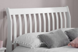 Save On Goods UK 4Ft6 Double White,solid Pine Wood Curved Sleigh Bed Frame Bedstead - thumbnail 3