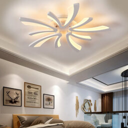 Living And Home 5 Lamp Unique V Shaped Acrylic Led Semi Flush Mount Ceiling Light Fixture Dimmable - thumbnail 3