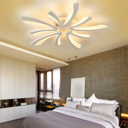 Living And Home 5 Lamp Unique V Shaped Acrylic Led Semi Flush Mount Ceiling Light Fixture Dimmable - thumbnail 2