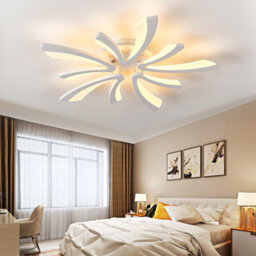 Living And Home 5 Lamp Unique V Shaped Acrylic Led Semi Flush Mount Ceiling Light Fixture Dimmable - thumbnail 1