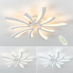 Living And Home 5 Lamp Unique V Shaped Acrylic Led Semi Flush Mount Ceiling Light Fixture Dimmable - thumbnail 6